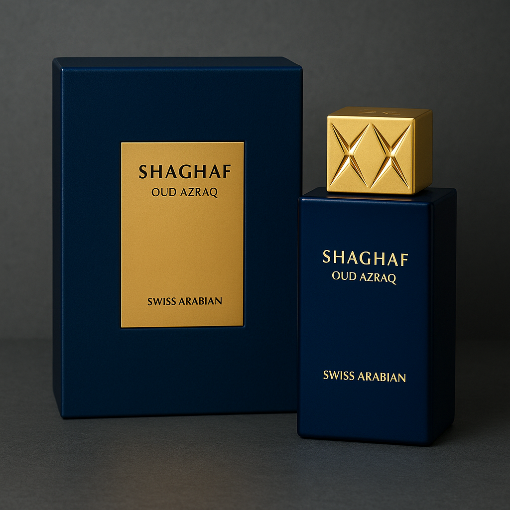 Shaghaf Oud Azraq – Perfume unisex con oud, miel y ámbar