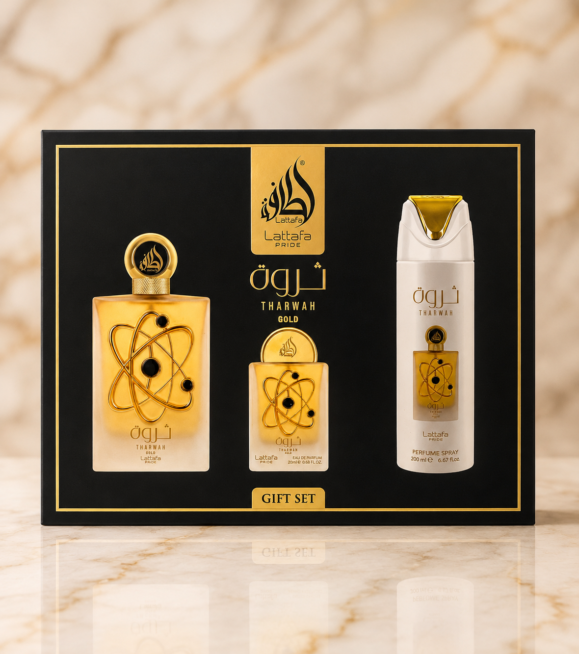 Tharwah Gold Gift Set – Lattafa Pride