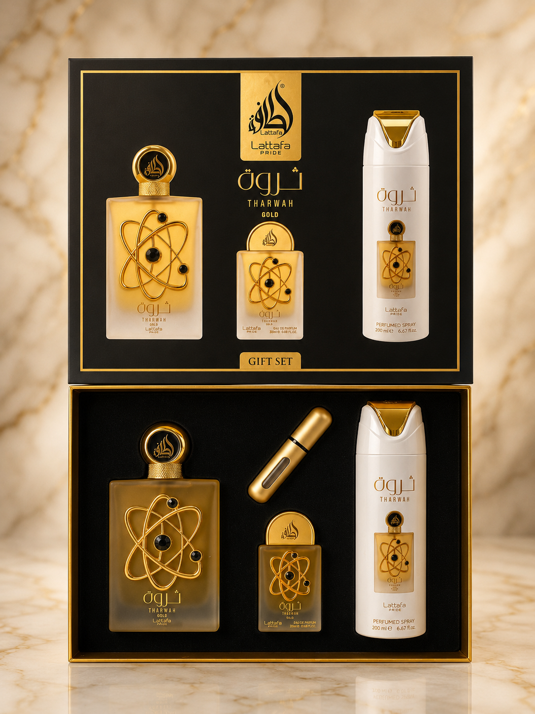Tharwah Gold Gift Set – Lattafa Pride