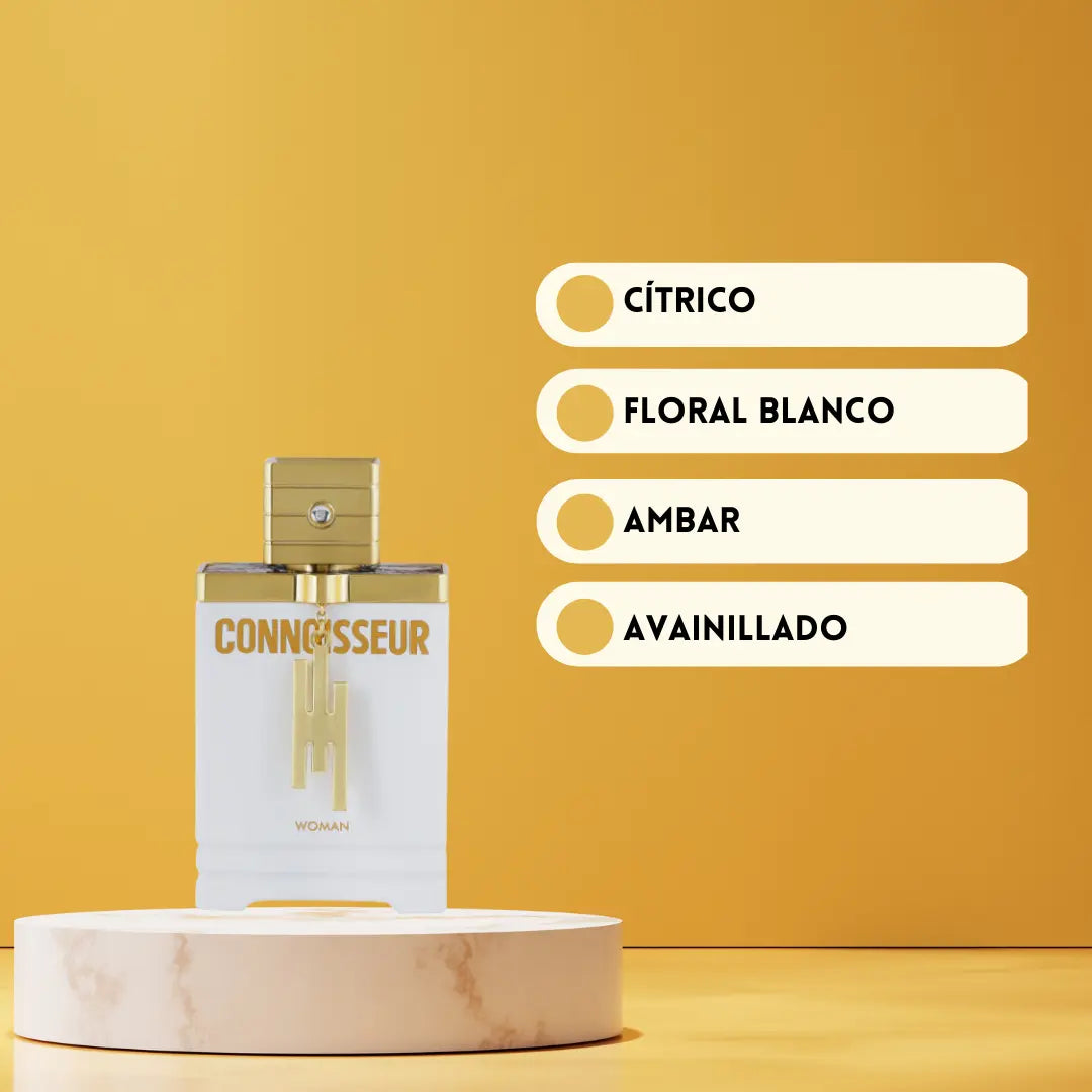 CONNOISSEUR WOMAN – Perfume femenino elegante con flor de azahar y vainilla